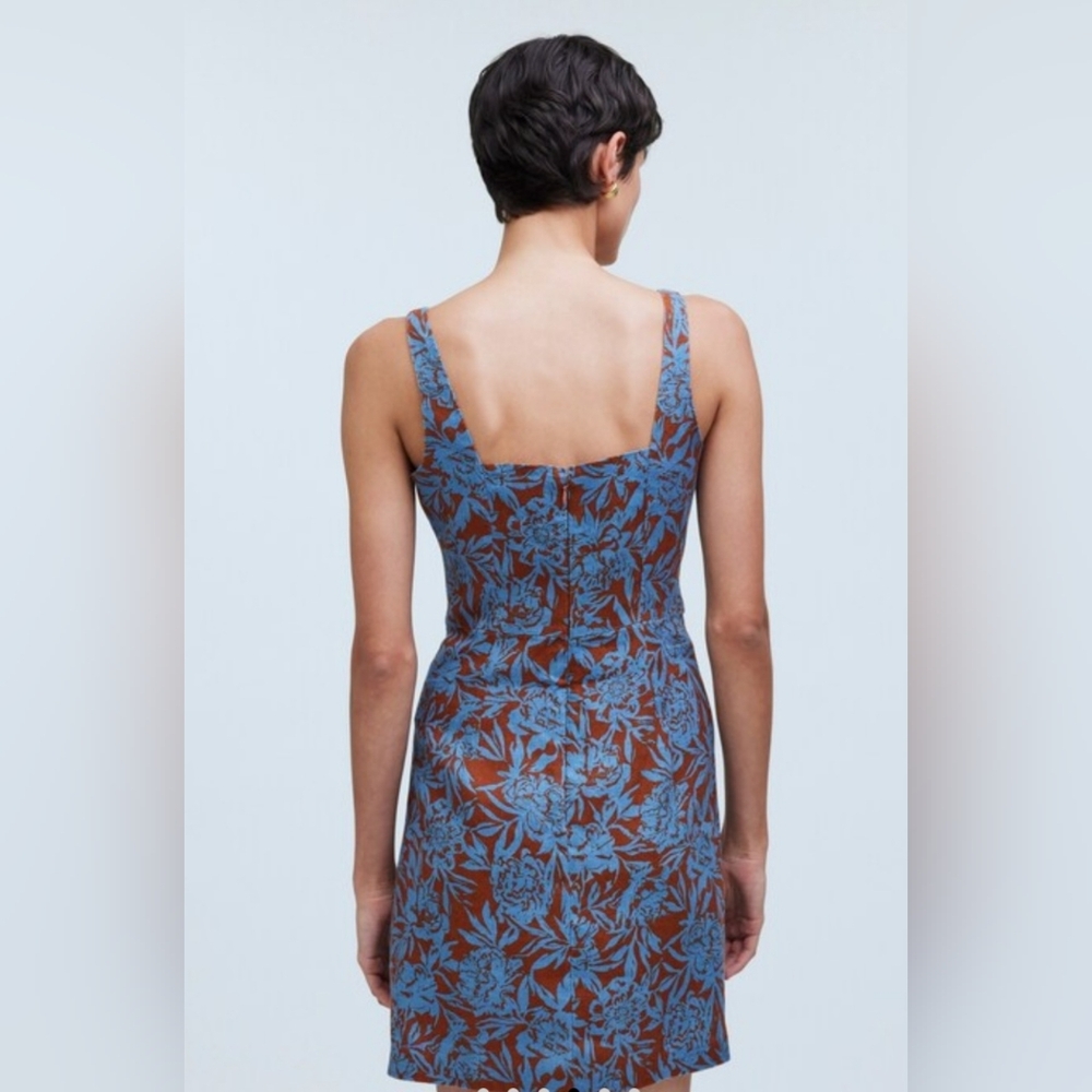 Madewell Sweetheart Mini Dress in Floral 100% Linen - Picture 4 of 7